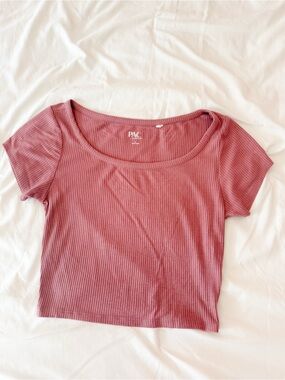 Pacsun Basics Mauve Scoop Neck Ribbed Top Size Small